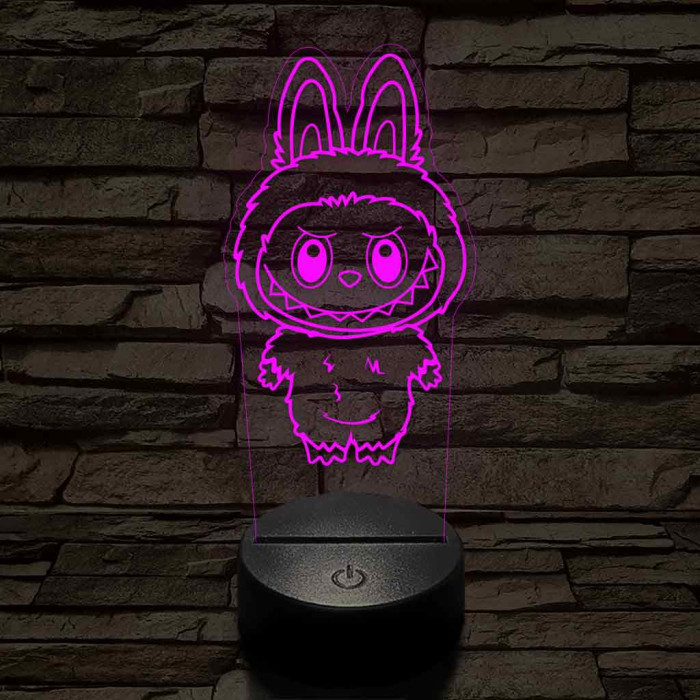 Labubu 7 színű 3D led lámpa