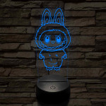 Labubu 7 színű 3D led lámpa