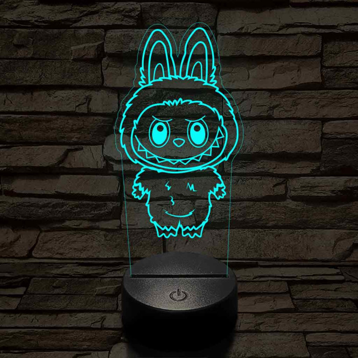 Labubu 7 színű 3D led lámpa