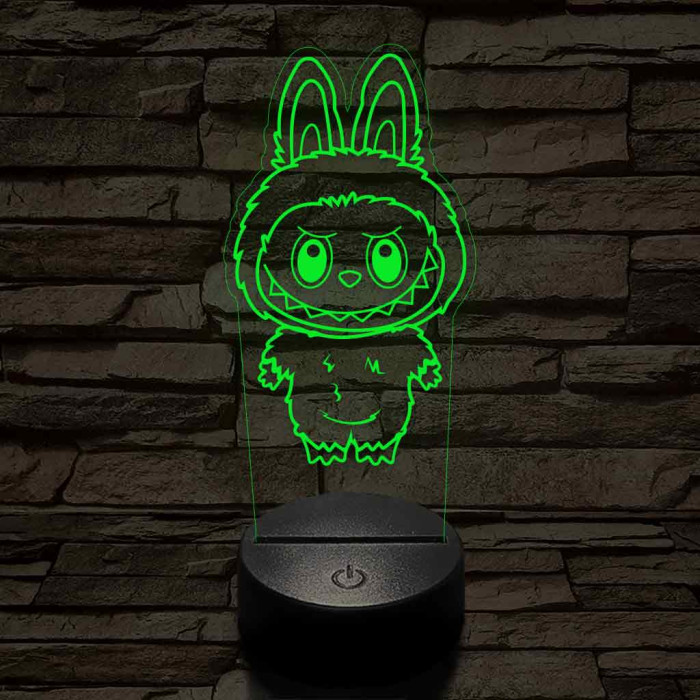 Labubu 7 színű 3D led lámpa