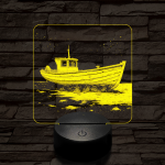 Partra vetett hajó 7 színű valósághű 3D led lámpa