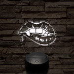 Vámpír csók 7 színű  3D led lámpa