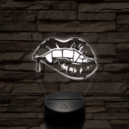 Vámpír csók 7 színű  3D led lámpa