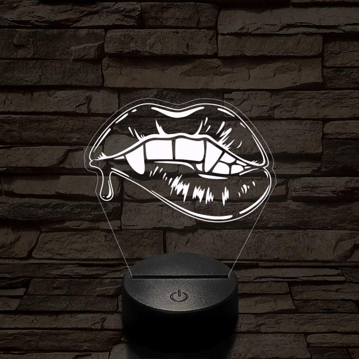 Vámpír csók 7 színű  3D led lámpa