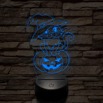 Halloween macska 7 színű  3D led lámpa