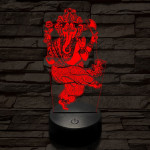 Ganesha 7 színű  3D led lámpa