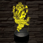 Ganesha 7 színű  3D led lámpa