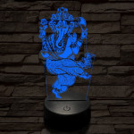Ganesha 7 színű  3D led lámpa