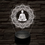 Meditáló mester 7 színű  3D led lámpa