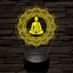 Meditáló mester 7 színű  3D led lámpa