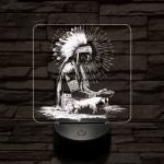 Indián rítus 7 színű, színváltós, valósághű  3D led lámpa