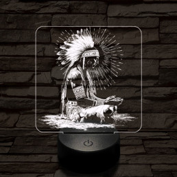 Indián rítus 7 színű, színváltós, valósághű  3D led lámpa