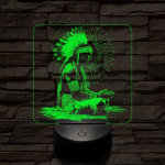 Indián rítus 7 színű, színváltós, valósághű  3D led lámpa
