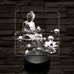 Buddha  fénye 7 színű, színváltós valósághű 3D led lámpa