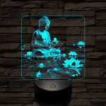 Buddha  fénye 7 színű, színváltós valósághű 3D led lámpa