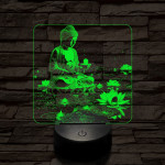 Buddha  fénye 7 színű, színváltós valósághű 3D led lámpa