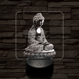 Buddha meditál 7 színű, színváltós valósághű  3D led lámpa