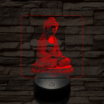 Buddha meditál 7 színű, színváltós valósághű  3D led lámpa