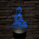 Buddha meditál 7 színű, színváltós valósághű  3D led lámpa