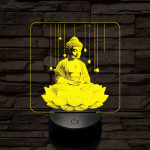 Buddha lótuszon 7 színű, színváltós valósághű 3D led lámpa