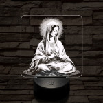 Szűzanya 7 színű valósághű 3D led lámpa