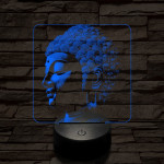 Buddha profil 7 színű valósághű 3D led lámpa