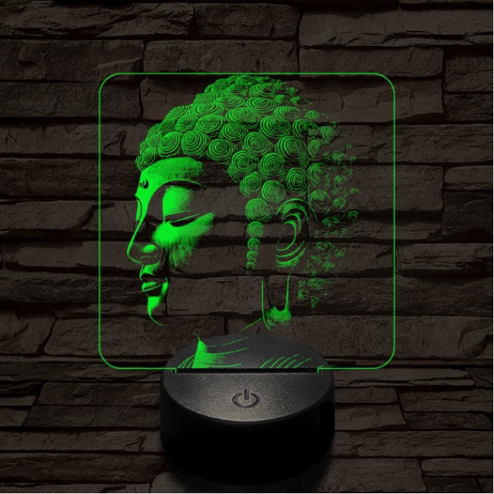 Buddha profil 7 színű valósághű 3D led lámpa
