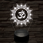 OM mandala 7 színű  3D led lámpa