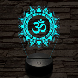 OM mandala 7 színű  3D led lámpa