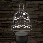 Meditáló szerzetes - 7 színű. színváltós 3D led lámpa