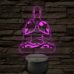 Meditáló szerzetes - 7 színű. színváltós 3D led lámpa