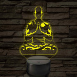Meditáló szerzetes - 7 színű. színváltós 3D led lámpa