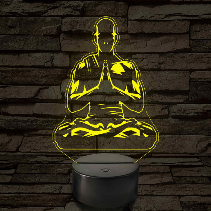 Meditáló szerzetes - 7 színű. színváltós 3D led lámpa