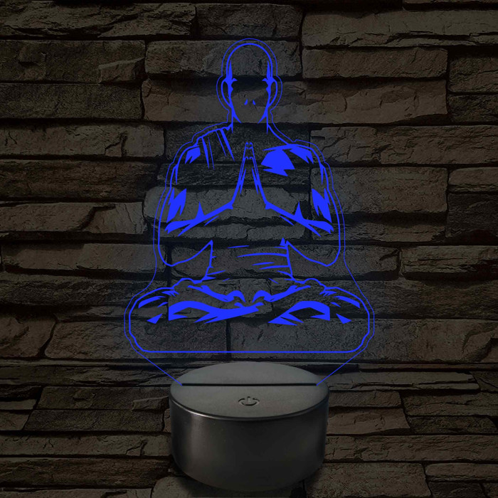 Meditáló szerzetes - 7 színű. színváltós 3D led lámpa