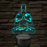 Meditáló szerzetes - 7 színű. színváltós 3D led lámpa