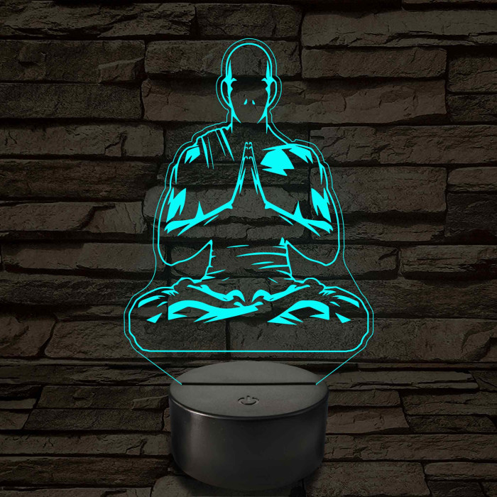 Meditáló szerzetes - 7 színű. színváltós 3D led lámpa
