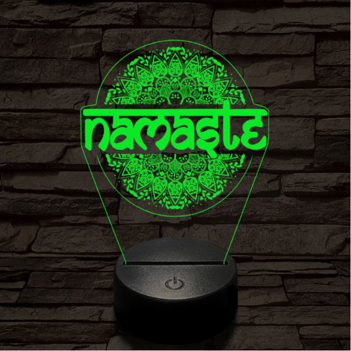Namaste 7 színű  3D led lámpa