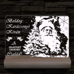 Karácsonyi képeslap egyedi családi névvel személyre szabott 20 cm fa talppal 7 színű 3D led lámpa