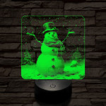 Ünneplő hóember 7 színű valósághű 3D led lámpa