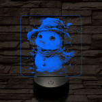 Picúr hóember 7 színű valósághű 3D led lámpa