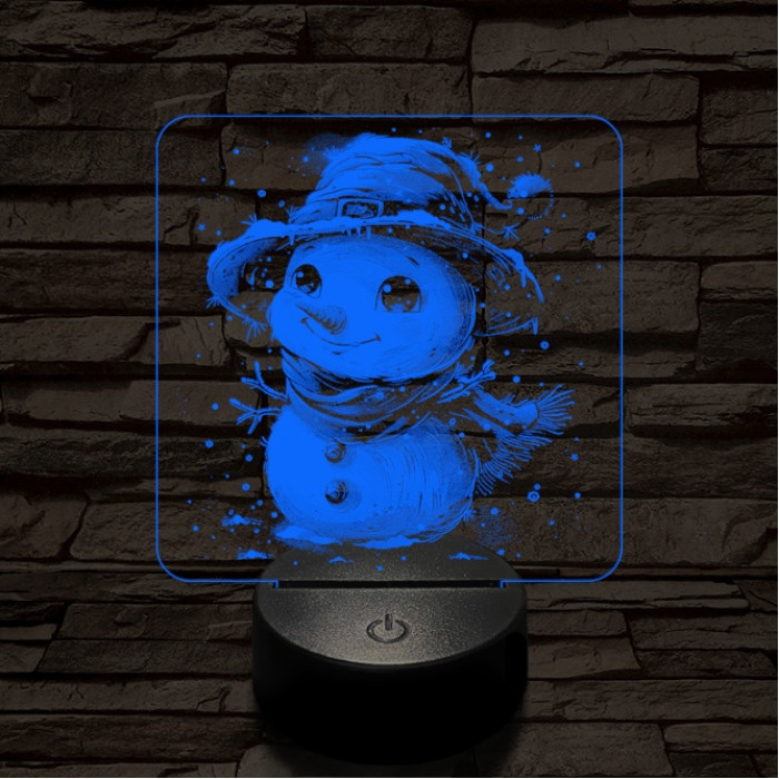 Picúr hóember 7 színű valósághű 3D led lámpa