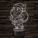 Mikulás figurás – 7 színű, színváltós 3D LED lámpa