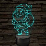 Mikulás figurás – 7 színű, színváltós 3D LED lámpa