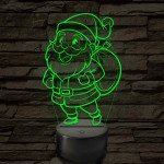 Mikulás figurás – 7 színű, színváltós 3D LED lámpa