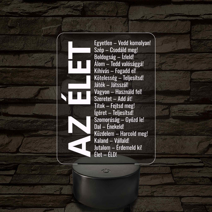 Az élet – 7 színű, színváltós LED lámpa