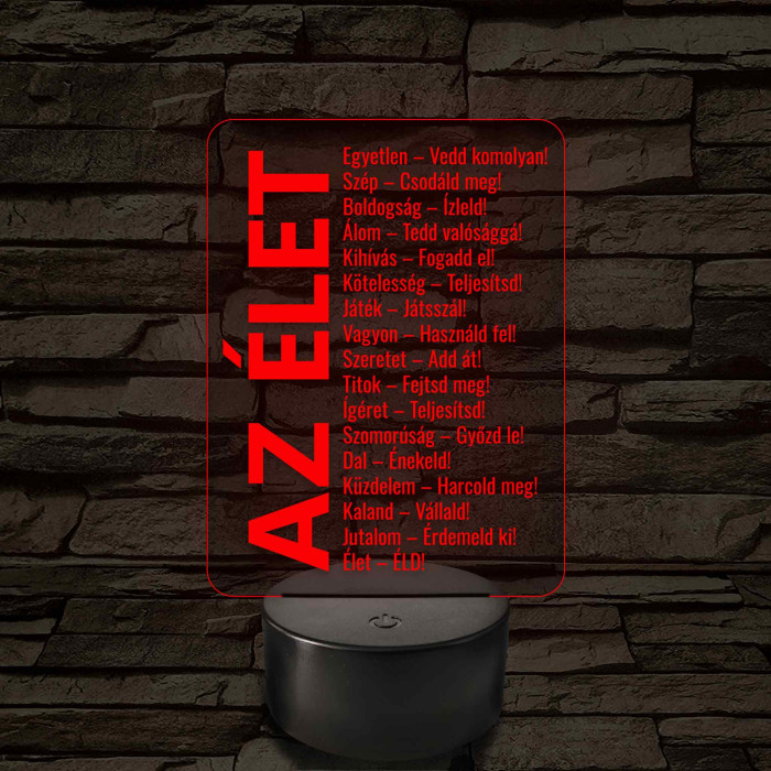 Az élet – 7 színű, színváltós LED lámpa