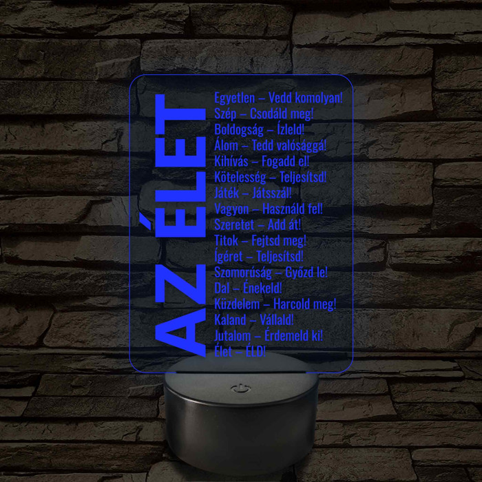 Az élet – 7 színű, színváltós LED lámpa