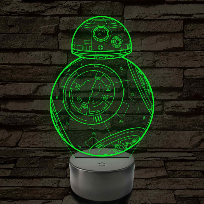 BB-8 7 színű led lámpa 