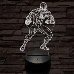 Támadó pókember 7 színű 3D led lámpa