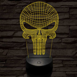 Punisher-szimbólum 3D led lámpa